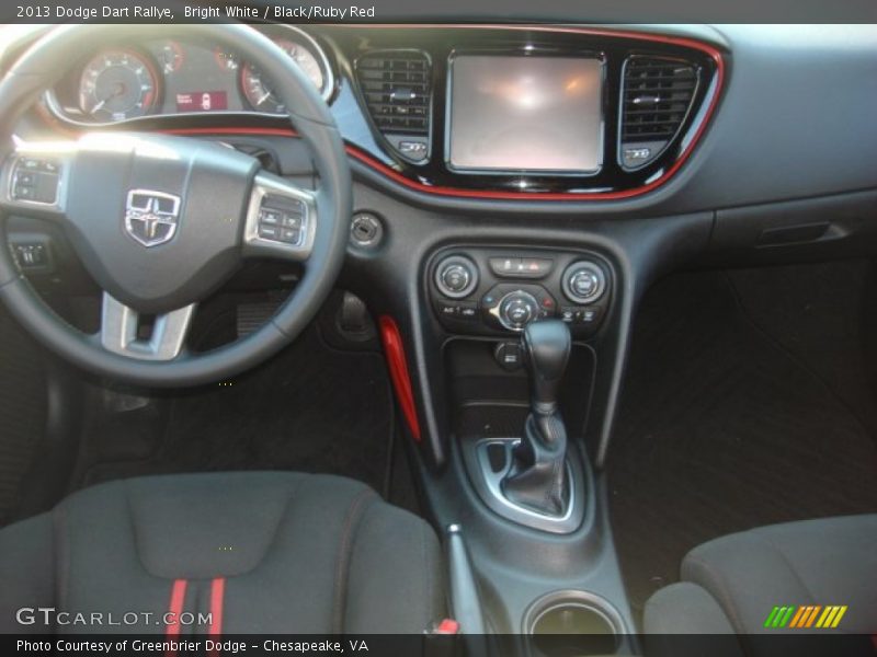 Bright White / Black/Ruby Red 2013 Dodge Dart Rallye