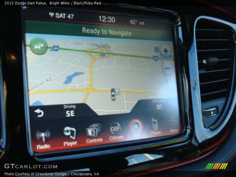 Bright White / Black/Ruby Red 2013 Dodge Dart Rallye