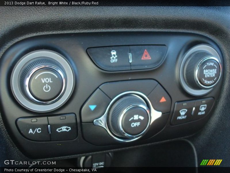 Bright White / Black/Ruby Red 2013 Dodge Dart Rallye