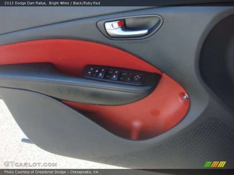 Bright White / Black/Ruby Red 2013 Dodge Dart Rallye