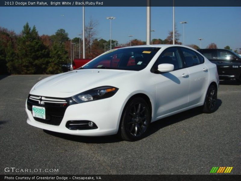 Bright White / Black/Ruby Red 2013 Dodge Dart Rallye
