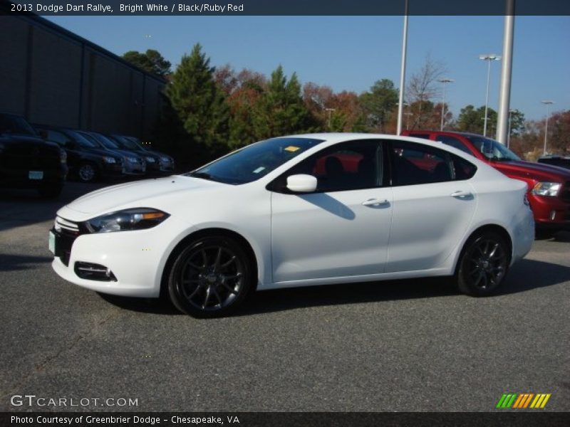 Bright White / Black/Ruby Red 2013 Dodge Dart Rallye
