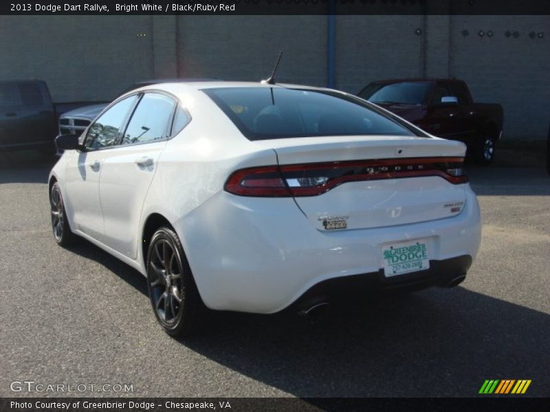 Bright White / Black/Ruby Red 2013 Dodge Dart Rallye