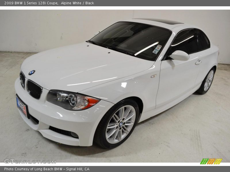 Alpine White / Black 2009 BMW 1 Series 128i Coupe