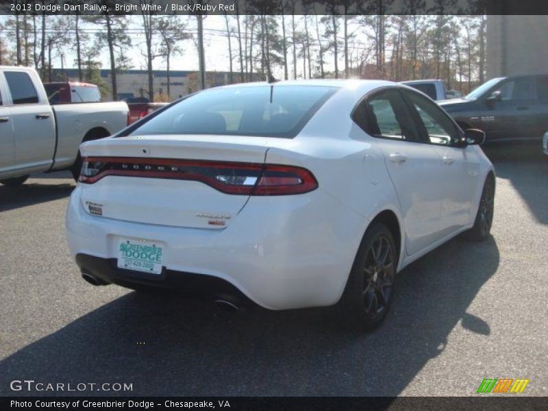 Bright White / Black/Ruby Red 2013 Dodge Dart Rallye