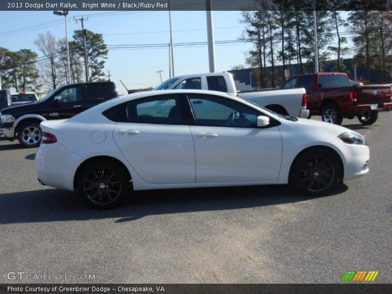 Bright White / Black/Ruby Red 2013 Dodge Dart Rallye