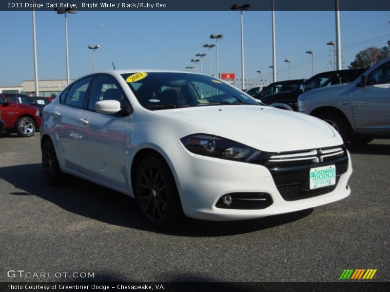 Bright White / Black/Ruby Red 2013 Dodge Dart Rallye