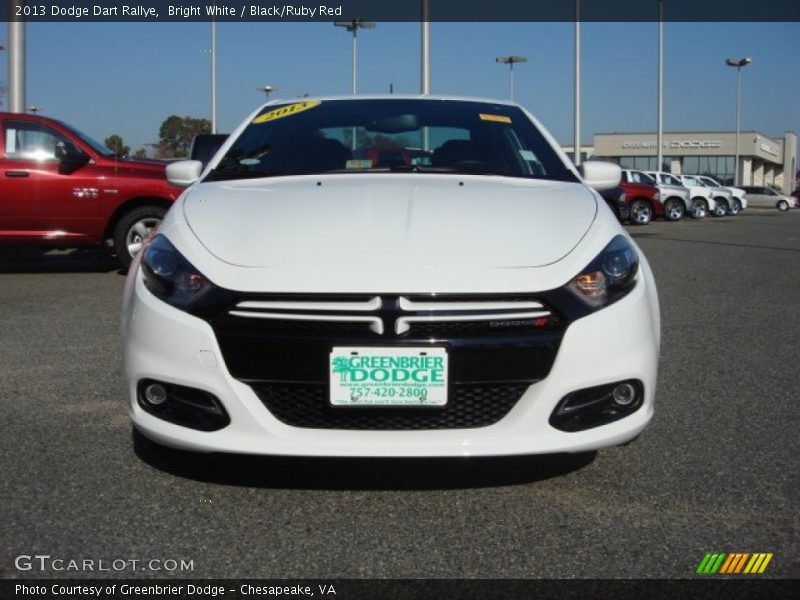 Bright White / Black/Ruby Red 2013 Dodge Dart Rallye