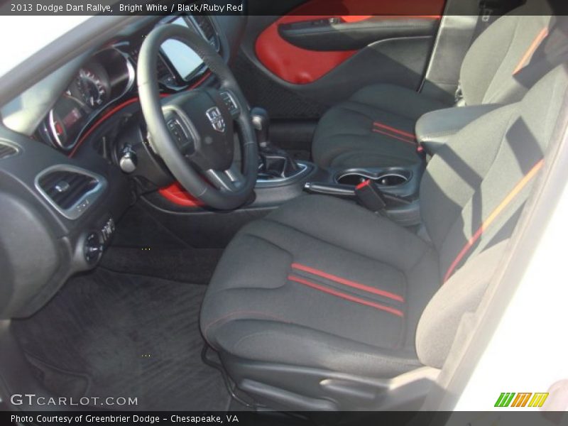 Bright White / Black/Ruby Red 2013 Dodge Dart Rallye