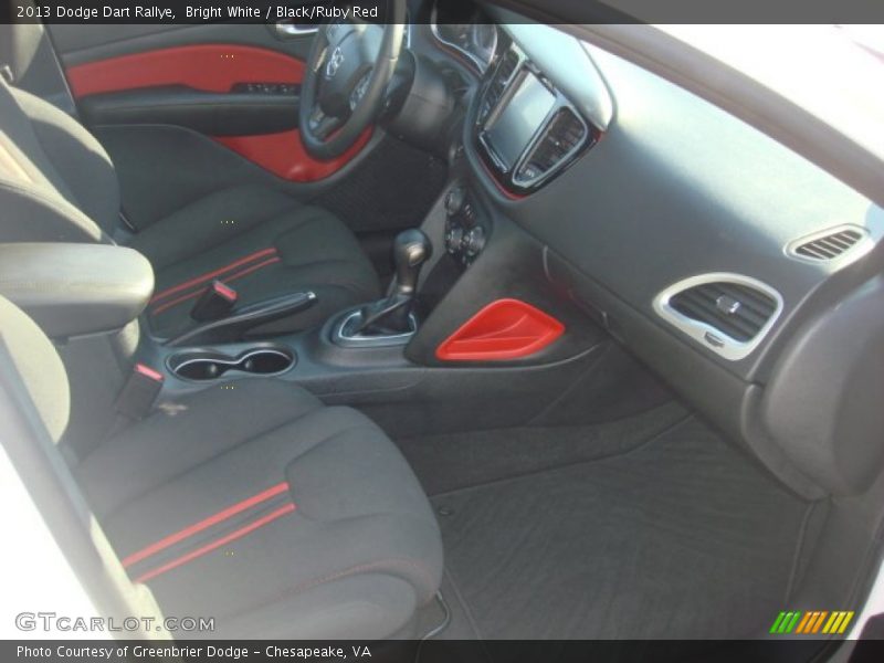 Bright White / Black/Ruby Red 2013 Dodge Dart Rallye