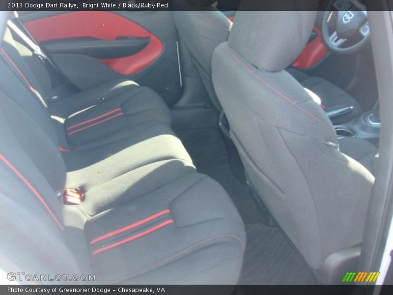 Bright White / Black/Ruby Red 2013 Dodge Dart Rallye