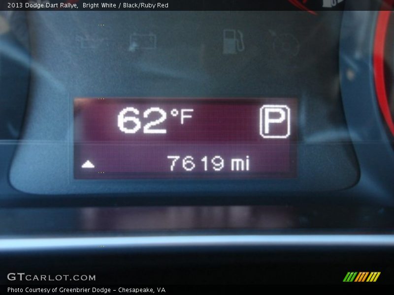 Bright White / Black/Ruby Red 2013 Dodge Dart Rallye