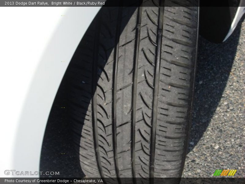 Bright White / Black/Ruby Red 2013 Dodge Dart Rallye