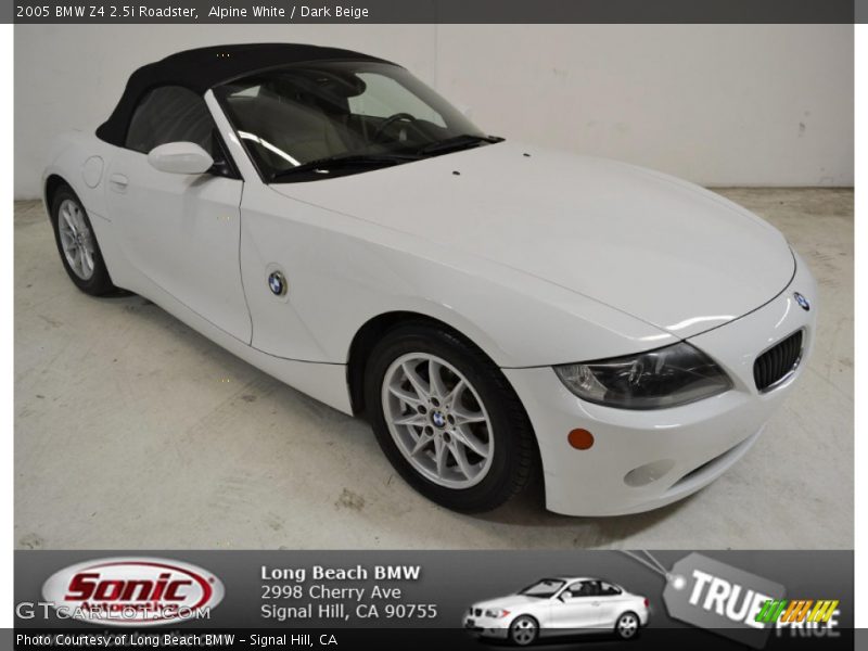 Alpine White / Dark Beige 2005 BMW Z4 2.5i Roadster