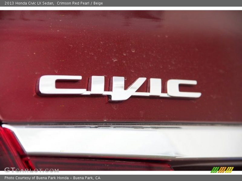 Crimson Red Pearl / Beige 2013 Honda Civic LX Sedan