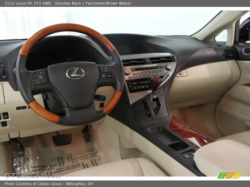 Obsidian Black / Parchment/Brown Walnut 2010 Lexus RX 350 AWD