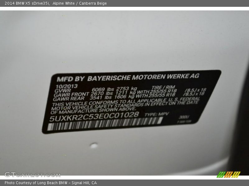Alpine White / Canberra Beige 2014 BMW X5 sDrive35i
