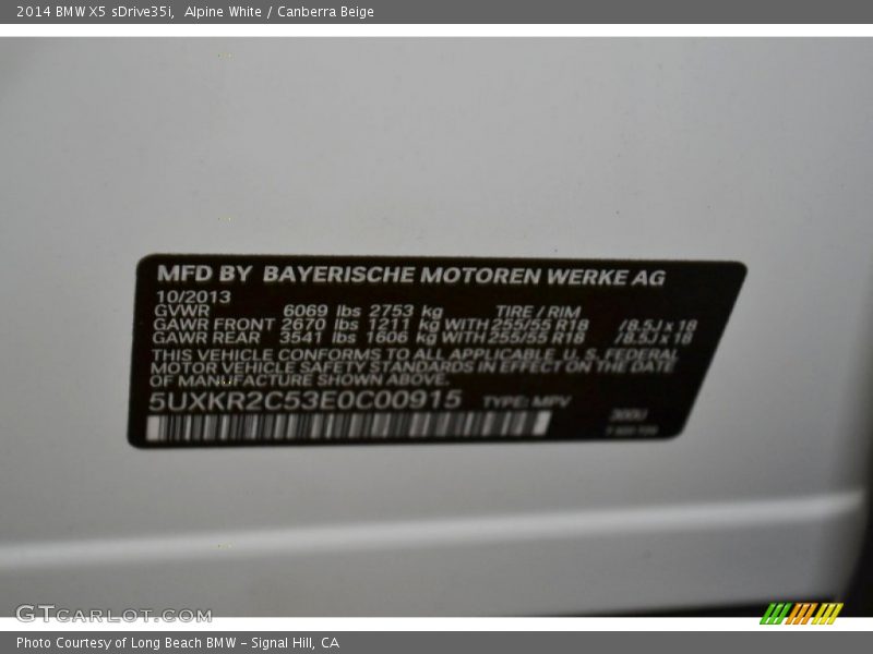 Alpine White / Canberra Beige 2014 BMW X5 sDrive35i
