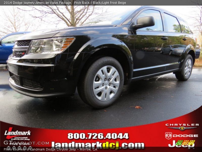Pitch Black / Black/Light Frost Beige 2014 Dodge Journey Amercian Value Package