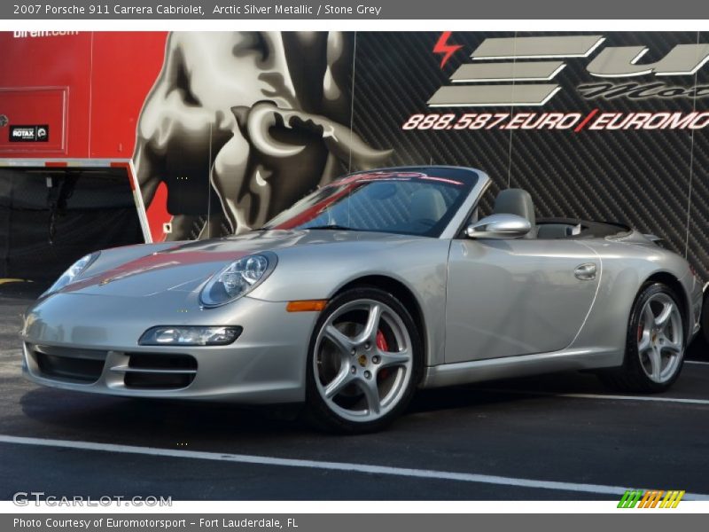 Arctic Silver Metallic / Stone Grey 2007 Porsche 911 Carrera Cabriolet