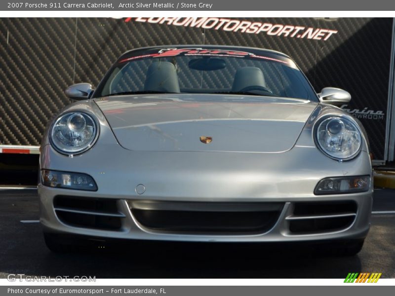 Arctic Silver Metallic / Stone Grey 2007 Porsche 911 Carrera Cabriolet