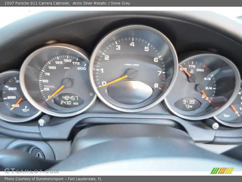 Arctic Silver Metallic / Stone Grey 2007 Porsche 911 Carrera Cabriolet