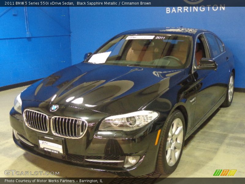 Black Sapphire Metallic / Cinnamon Brown 2011 BMW 5 Series 550i xDrive Sedan
