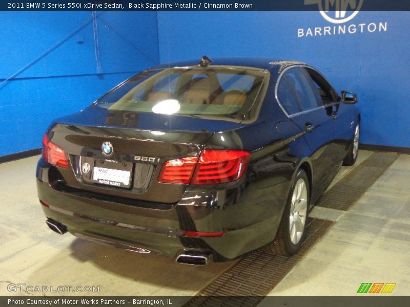 Black Sapphire Metallic / Cinnamon Brown 2011 BMW 5 Series 550i xDrive Sedan