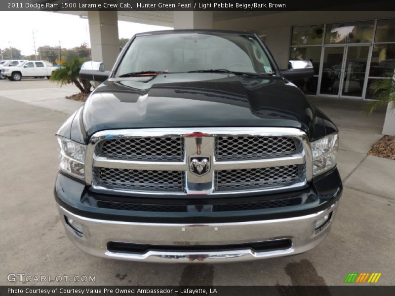 Hunter Green Pearl / Light Pebble Beige/Bark Brown 2011 Dodge Ram 1500 Laramie Crew Cab