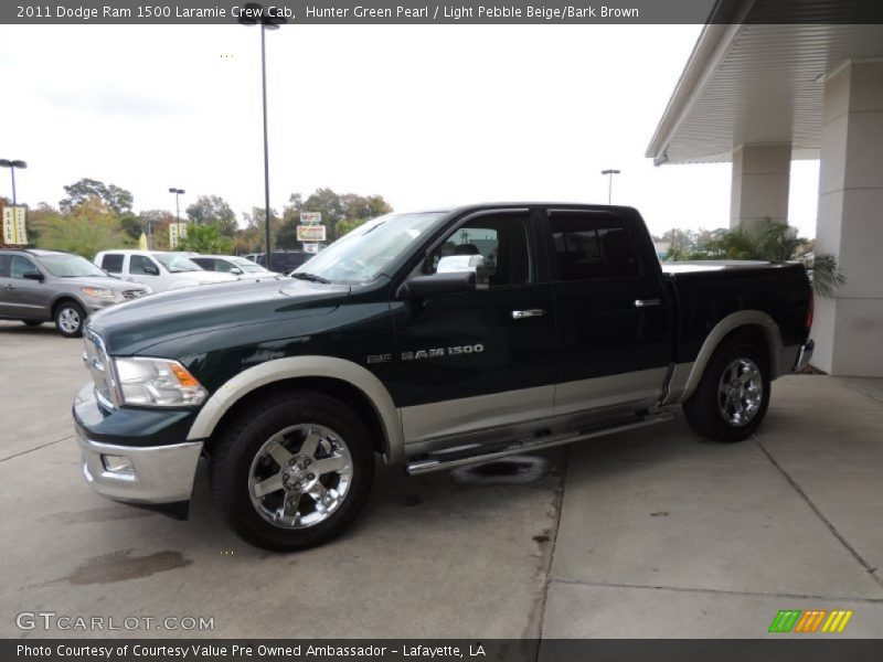 Hunter Green Pearl / Light Pebble Beige/Bark Brown 2011 Dodge Ram 1500 Laramie Crew Cab