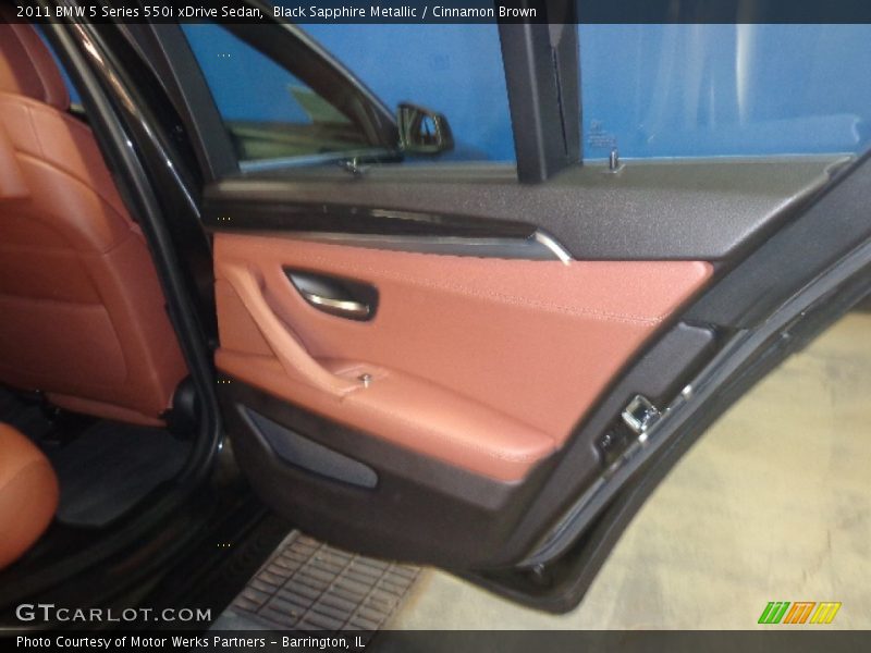 Black Sapphire Metallic / Cinnamon Brown 2011 BMW 5 Series 550i xDrive Sedan