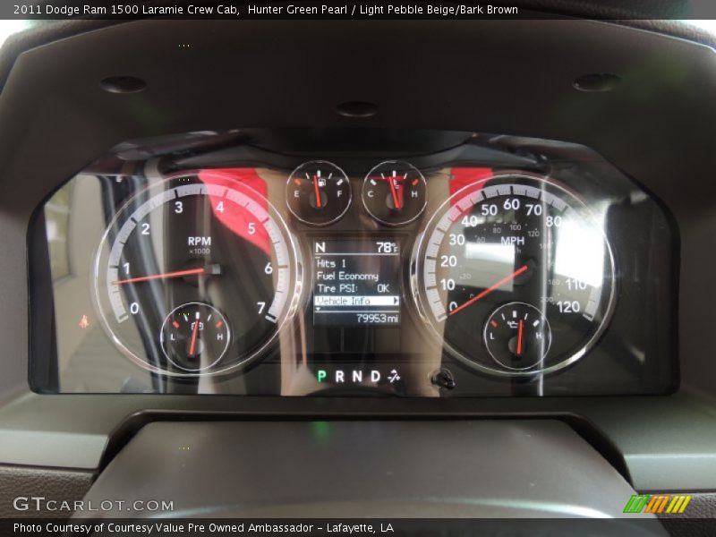 Hunter Green Pearl / Light Pebble Beige/Bark Brown 2011 Dodge Ram 1500 Laramie Crew Cab