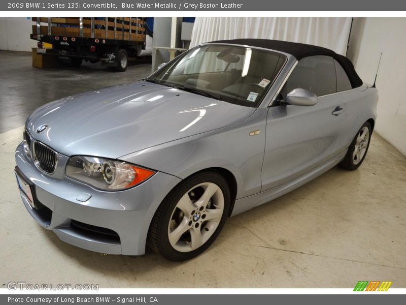 Blue Water Metallic / Grey Boston Leather 2009 BMW 1 Series 135i Convertible