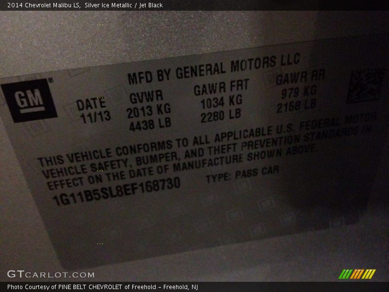 Silver Ice Metallic / Jet Black 2014 Chevrolet Malibu LS