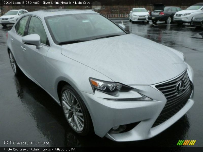 Silver Lining Metallic / Light Gray 2014 Lexus IS 250 AWD