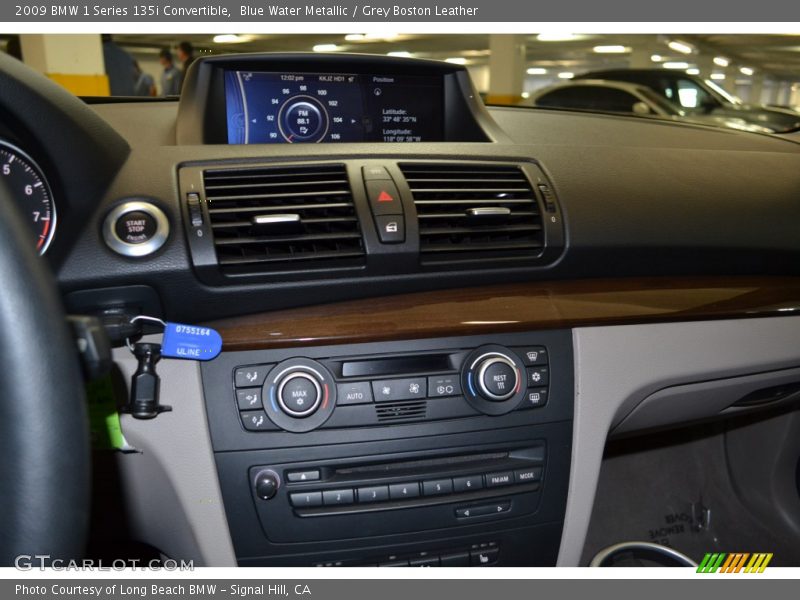 Blue Water Metallic / Grey Boston Leather 2009 BMW 1 Series 135i Convertible