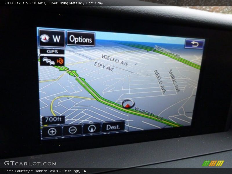 Silver Lining Metallic / Light Gray 2014 Lexus IS 250 AWD