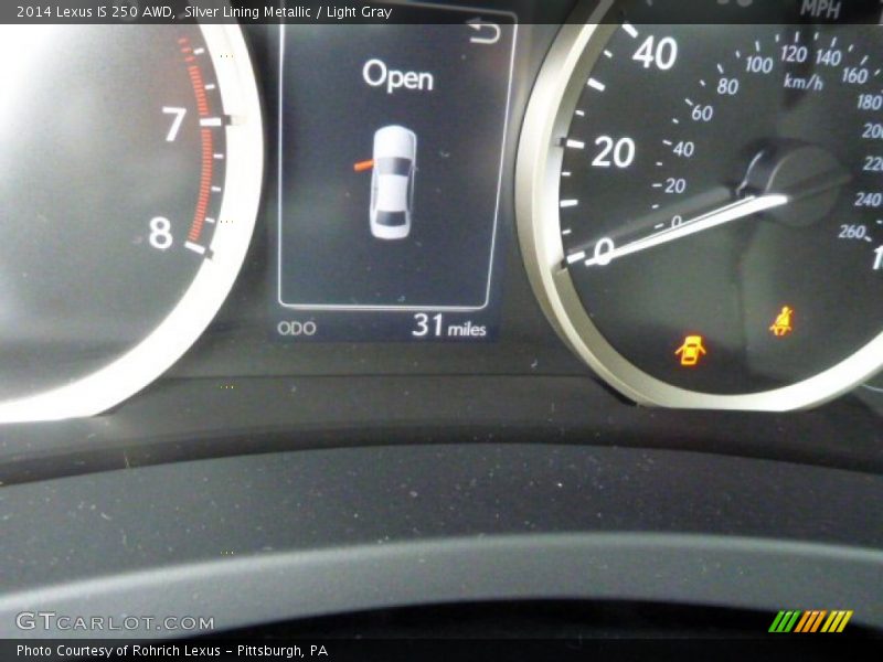 Silver Lining Metallic / Light Gray 2014 Lexus IS 250 AWD