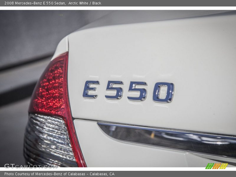 Arctic White / Black 2008 Mercedes-Benz E 550 Sedan
