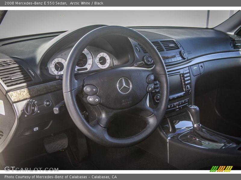 Arctic White / Black 2008 Mercedes-Benz E 550 Sedan