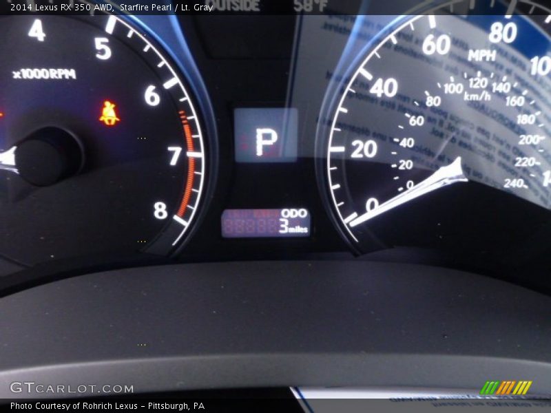 Starfire Pearl / Lt. Gray 2014 Lexus RX 350 AWD
