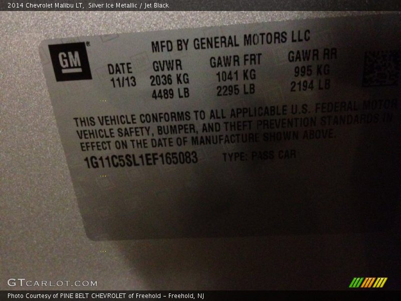 Silver Ice Metallic / Jet Black 2014 Chevrolet Malibu LT