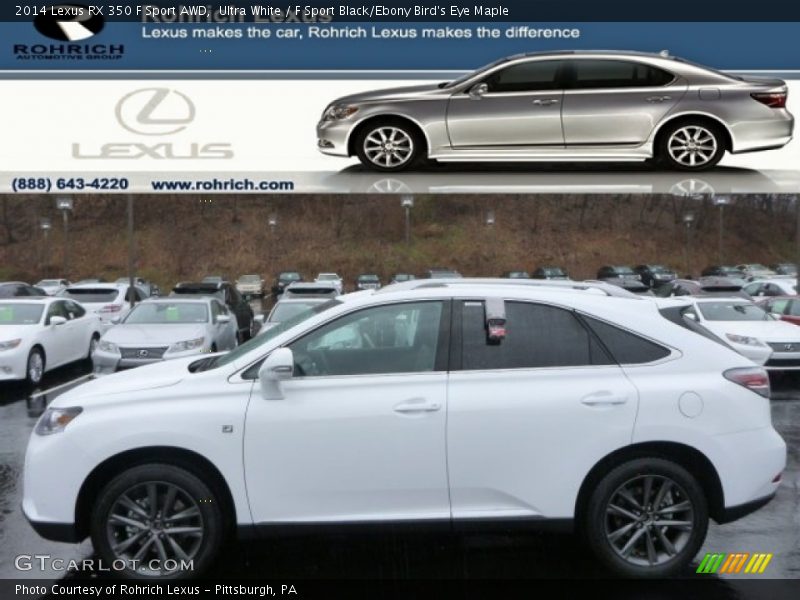 Ultra White / F Sport Black/Ebony Bird's Eye Maple 2014 Lexus RX 350 F Sport AWD