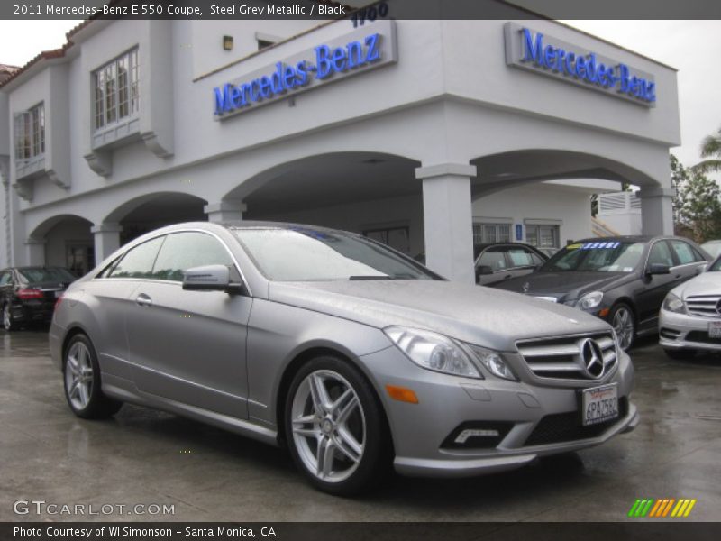 Steel Grey Metallic / Black 2011 Mercedes-Benz E 550 Coupe