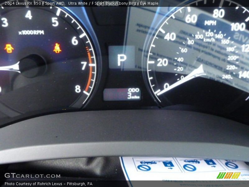 Ultra White / F Sport Black/Ebony Bird's Eye Maple 2014 Lexus RX 350 F Sport AWD