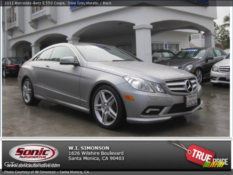 Steel Grey Metallic / Black 2011 Mercedes-Benz E 550 Coupe