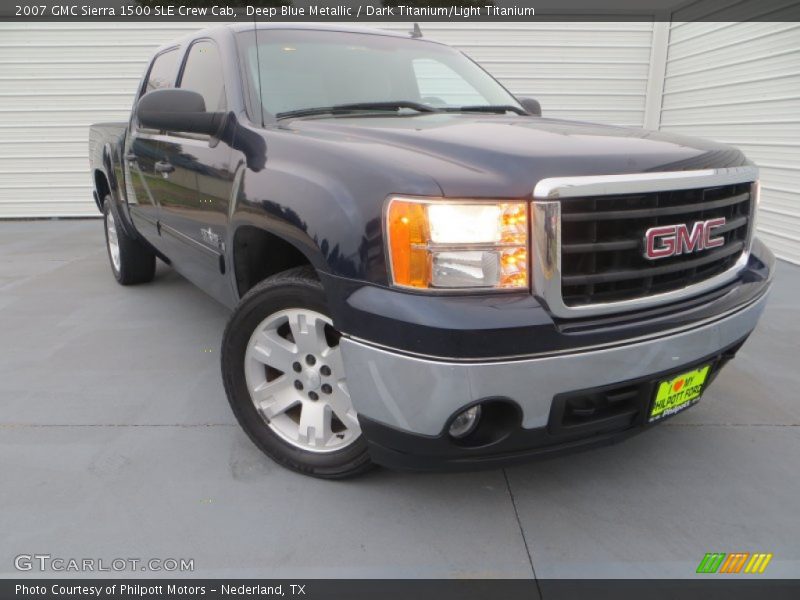 Deep Blue Metallic / Dark Titanium/Light Titanium 2007 GMC Sierra 1500 SLE Crew Cab