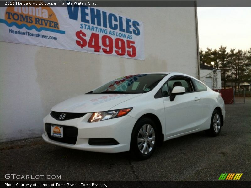 Taffeta White / Gray 2012 Honda Civic LX Coupe