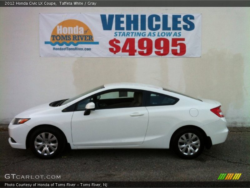 Taffeta White / Gray 2012 Honda Civic LX Coupe
