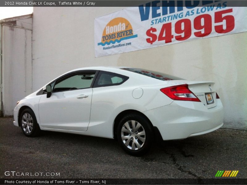 Taffeta White / Gray 2012 Honda Civic LX Coupe